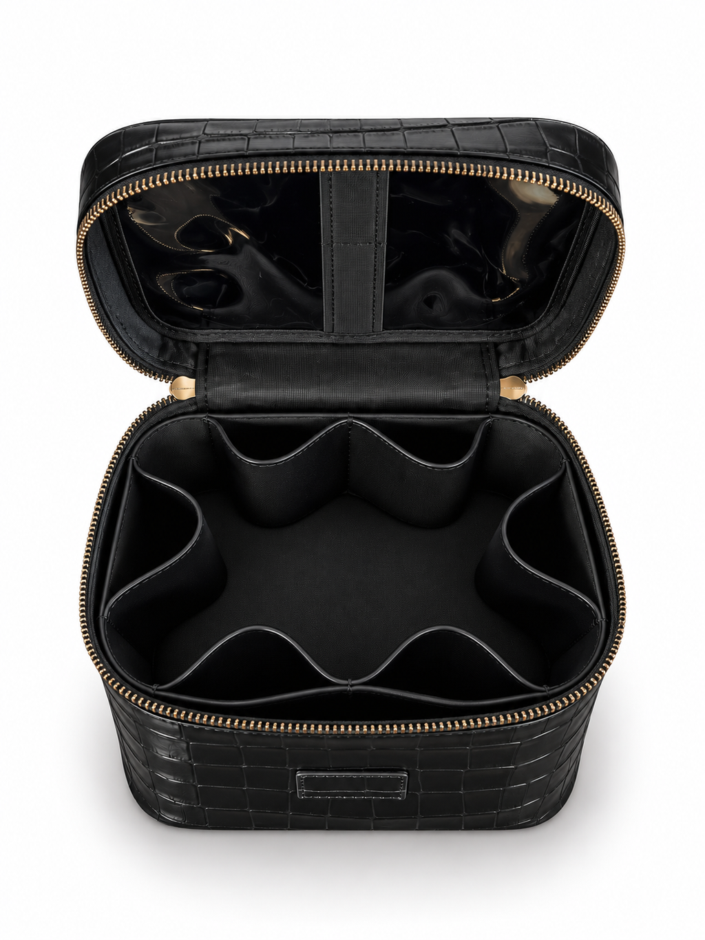 Small Noir Croc Vanity Bag
