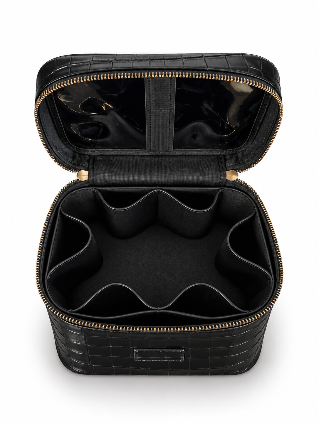 Small Noir Croc Vanity Bag