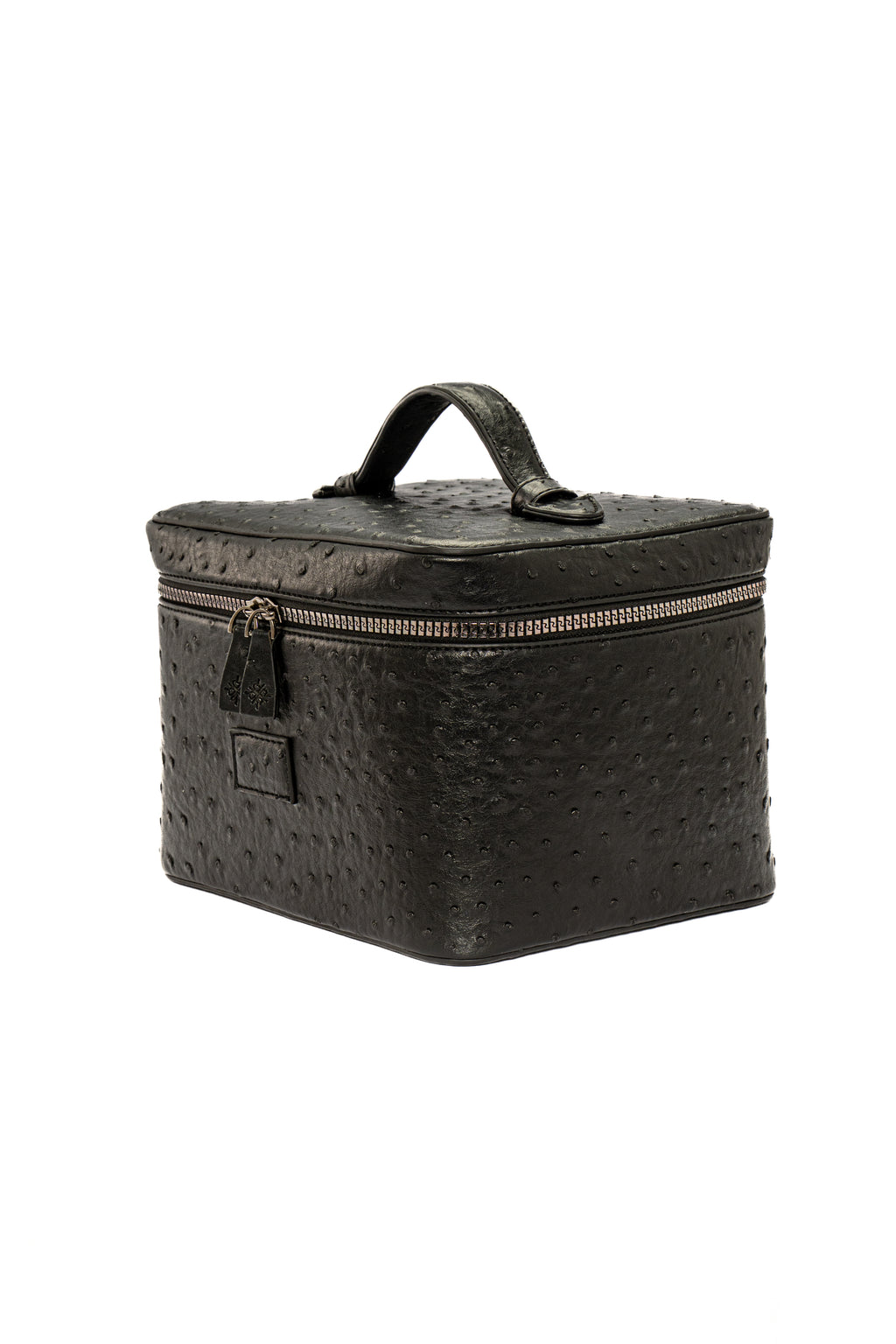 Black Ostrich Vanity Bag