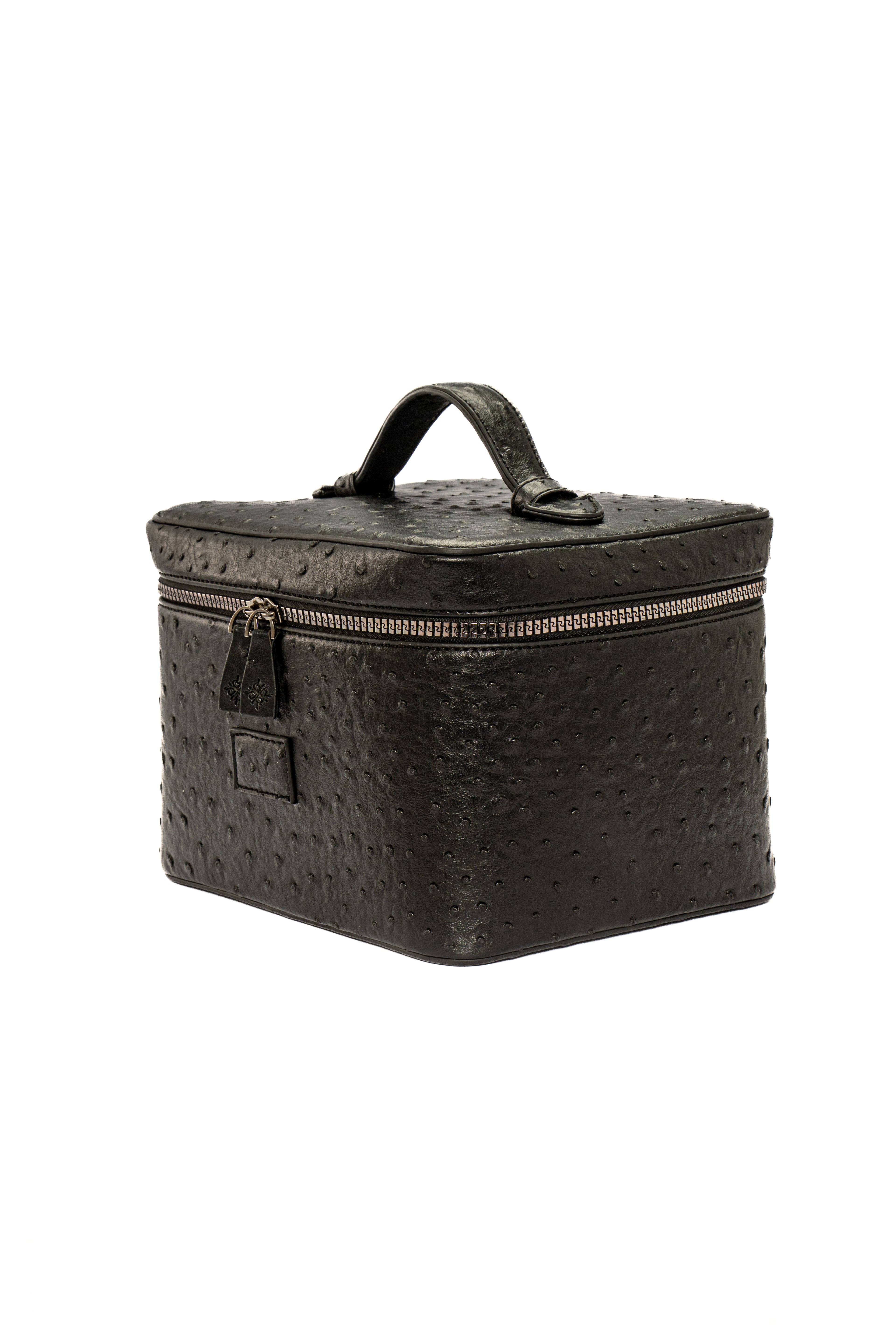 Black Ostrich Vanity Bag