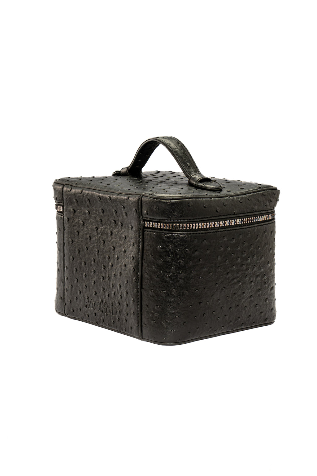 Black Ostrich Vanity Bag