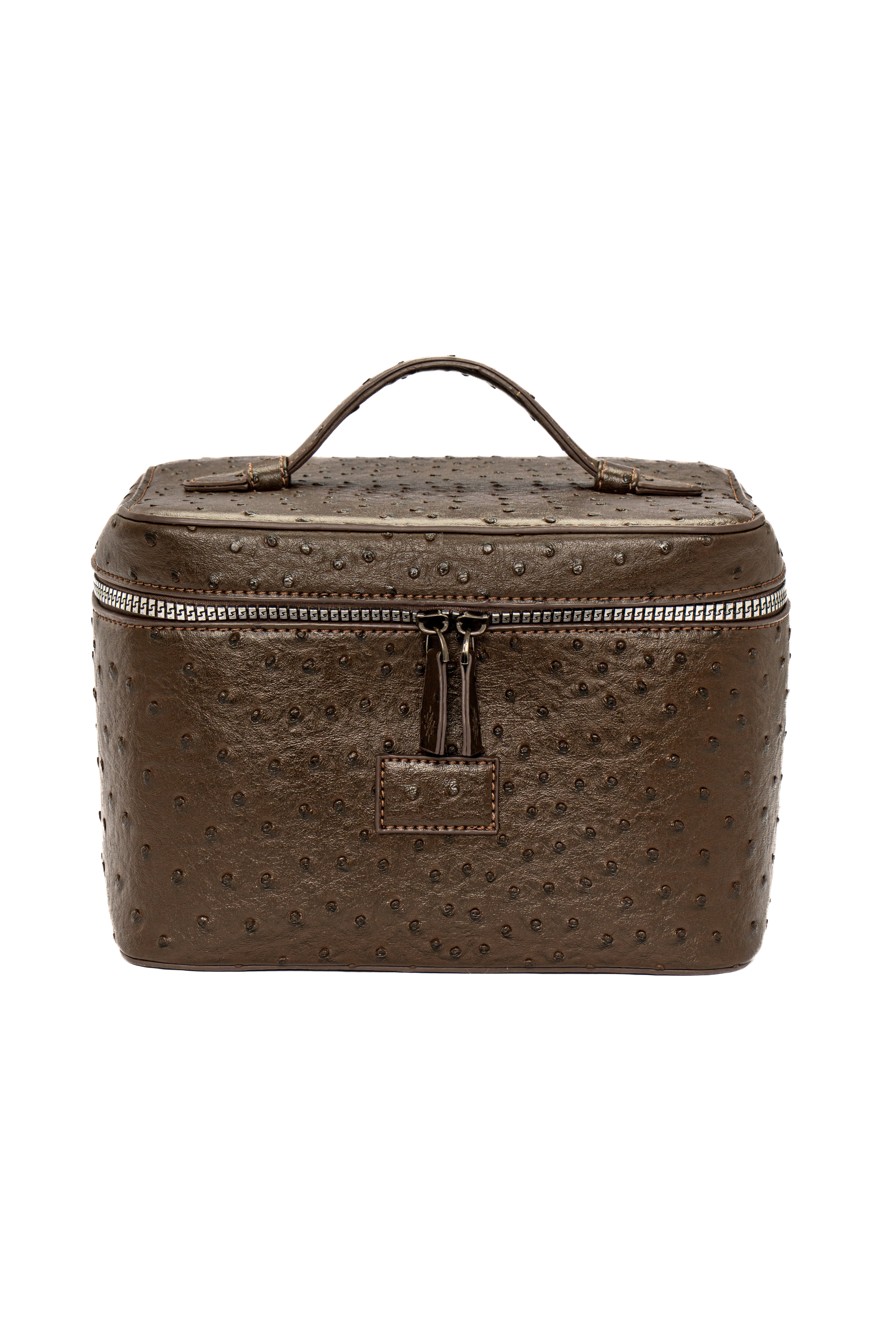 Brown Ostrich Vanity Bag