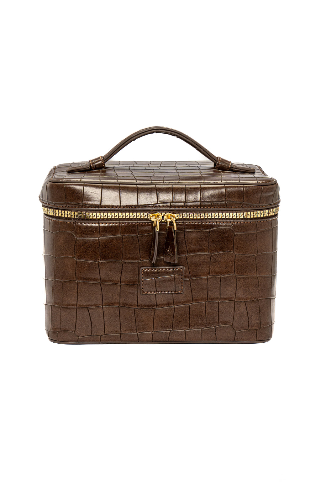 Brown Croc Vanity Bag