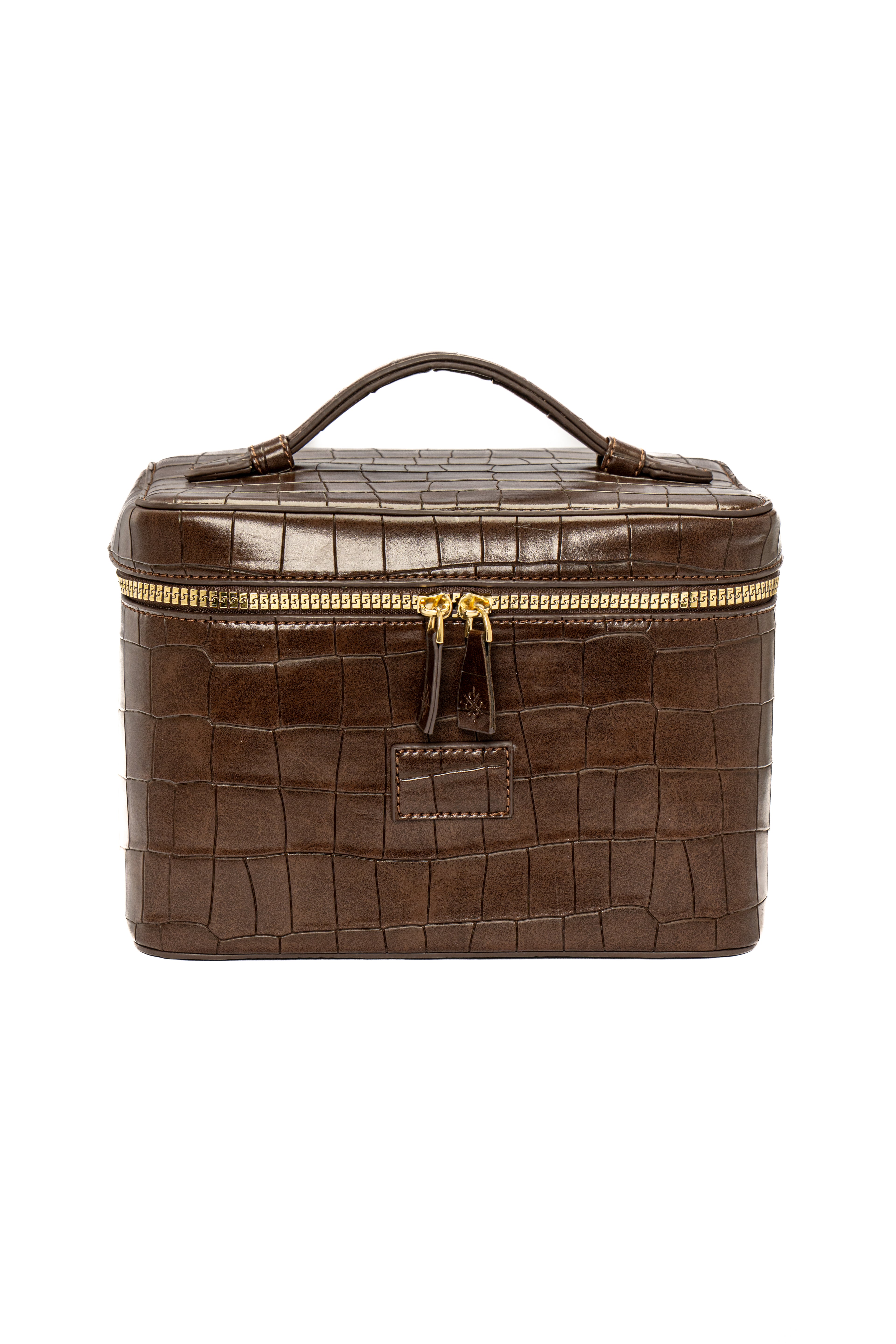 Brown Croc Vanity Bag
