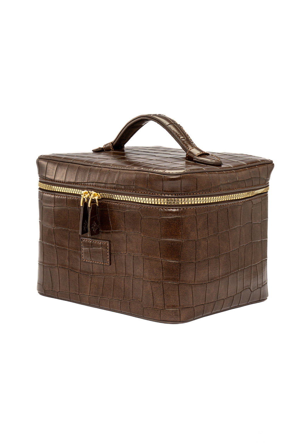 Brown Croc Vanity Bag