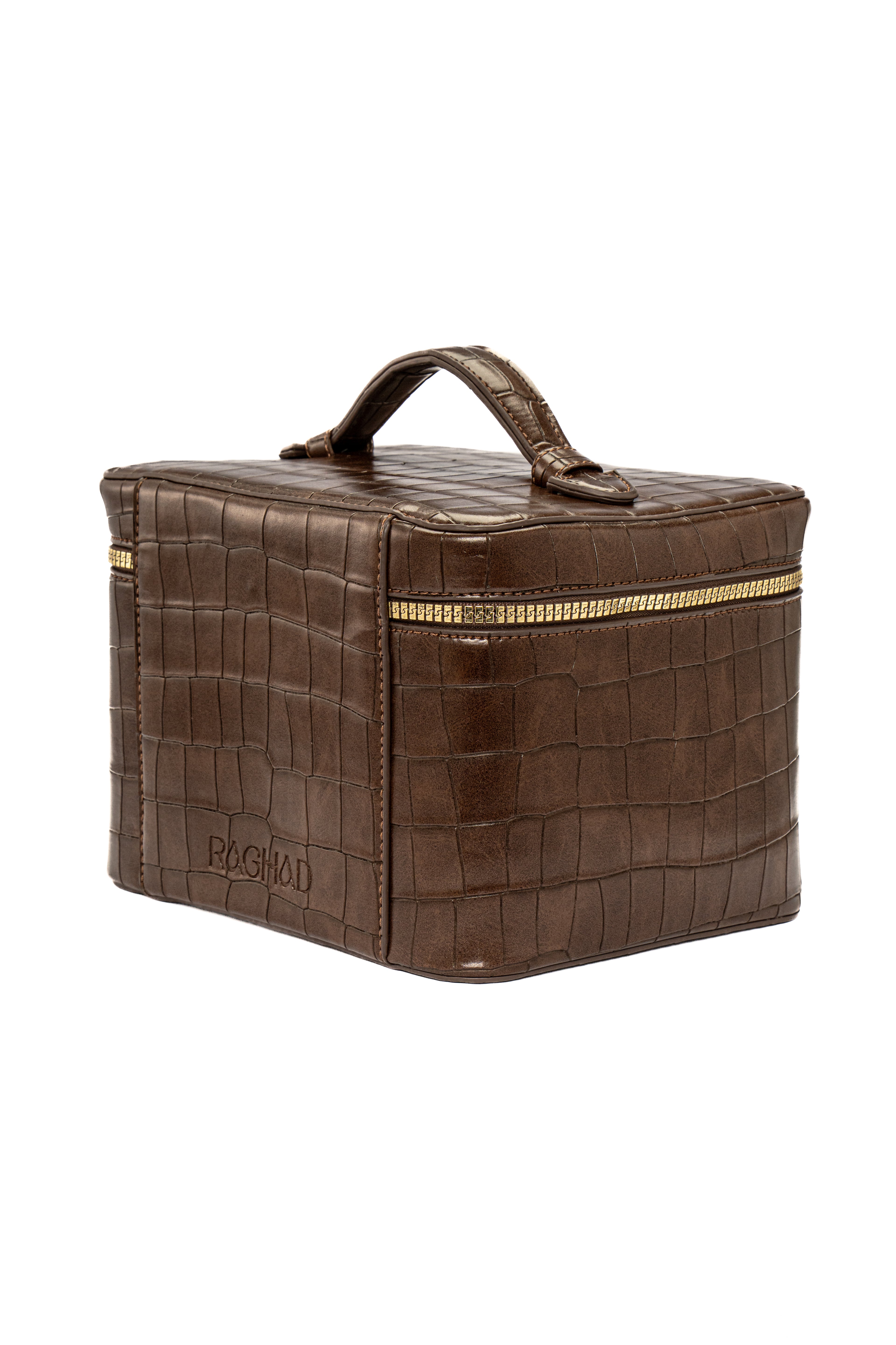 Brown Croc Vanity Bag