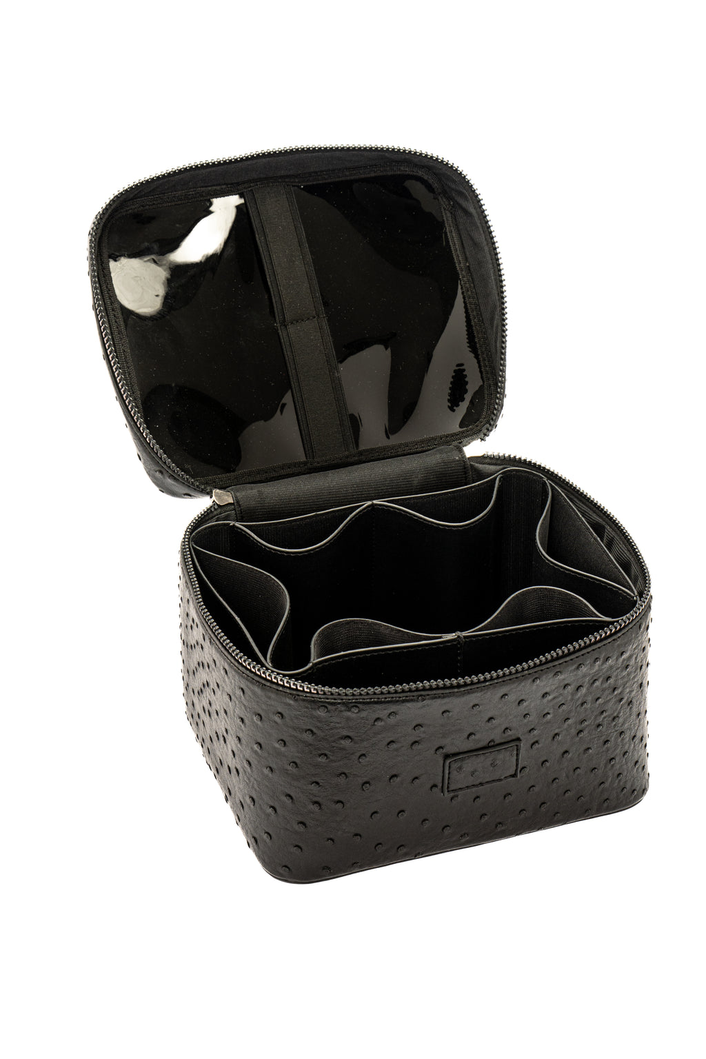 Black Ostrich Vanity Bag