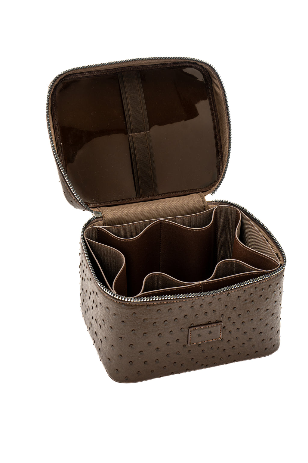 Brown Ostrich Vanity Bag