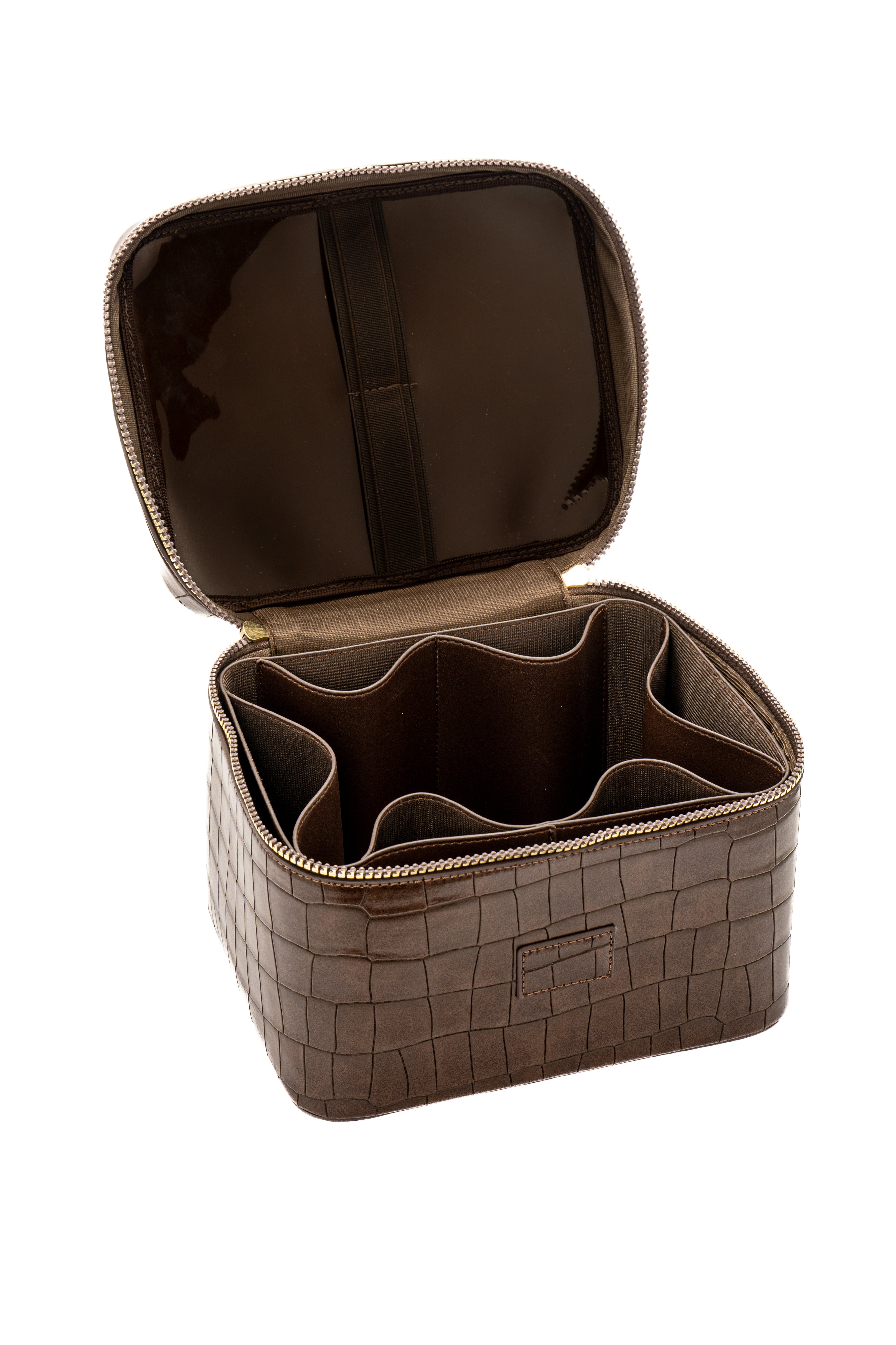 Brown Croc Vanity Bag