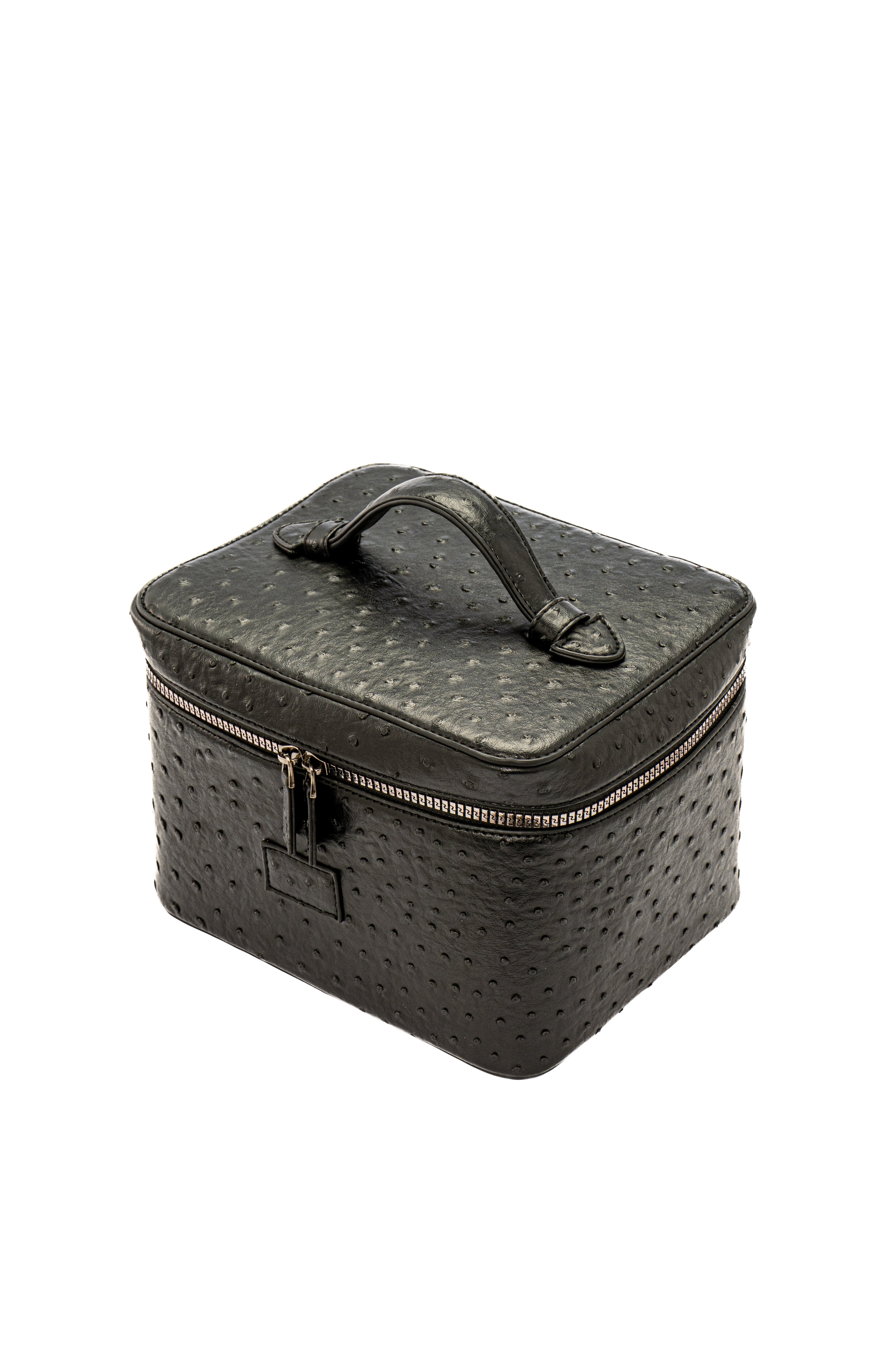 Black Ostrich Vanity Bag