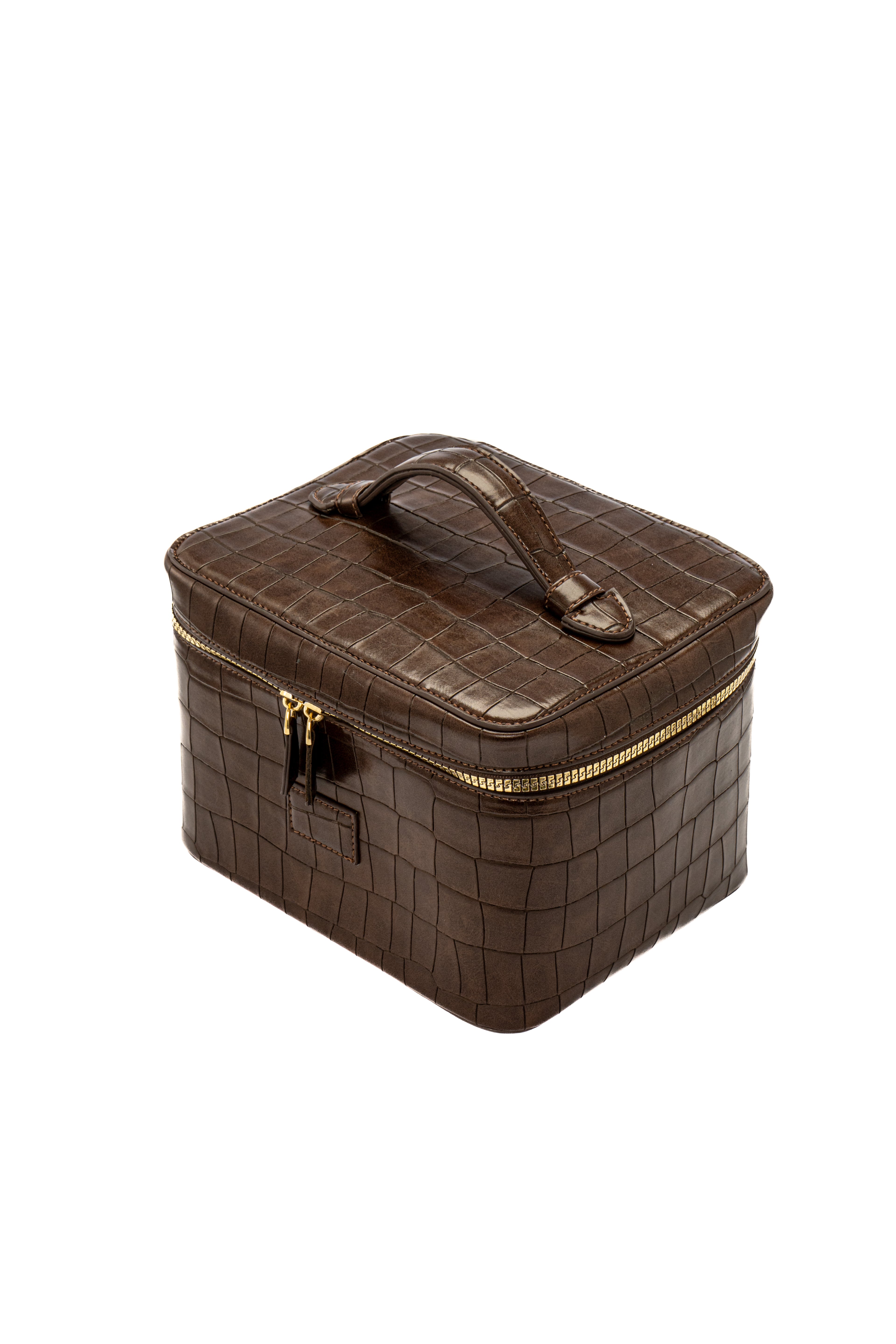 Brown Croc Vanity Bag