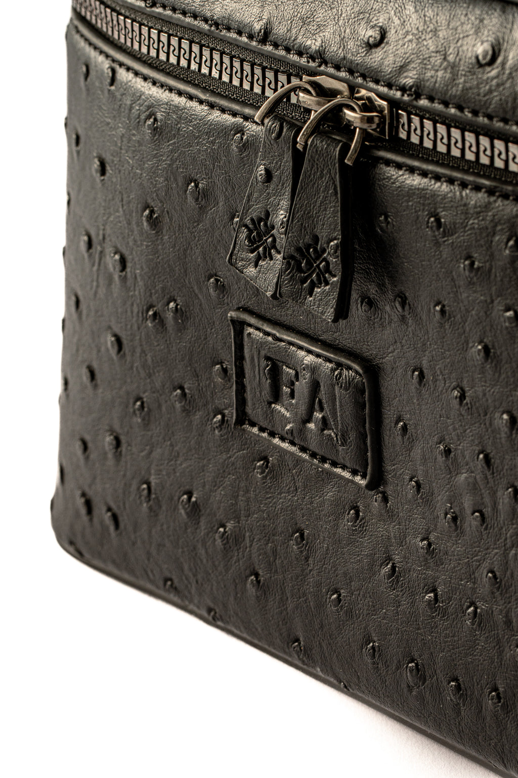 Black Ostrich Vanity Bag