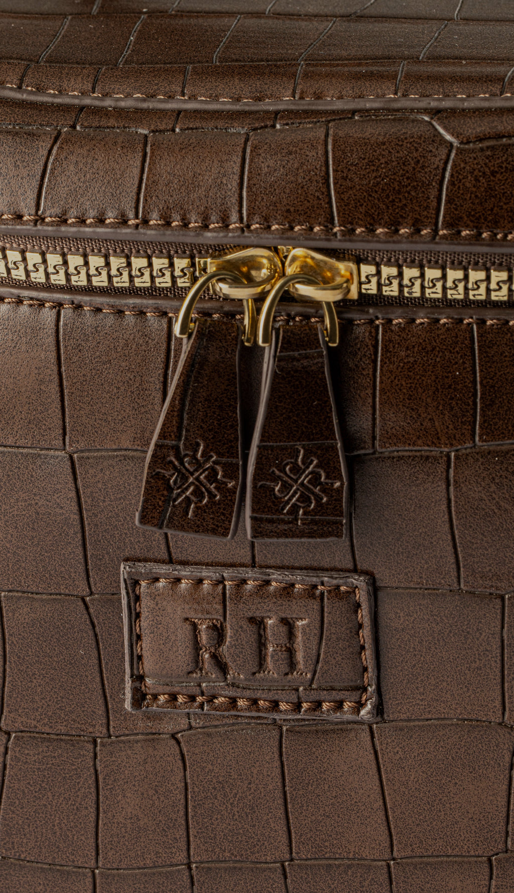 Brown Croc Vanity Bag