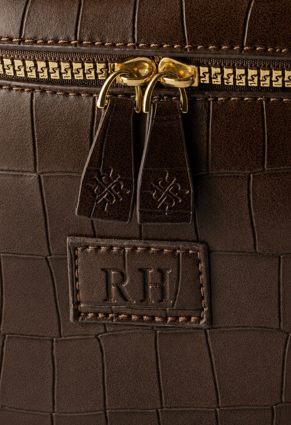 Brown Croc Vanity Bag