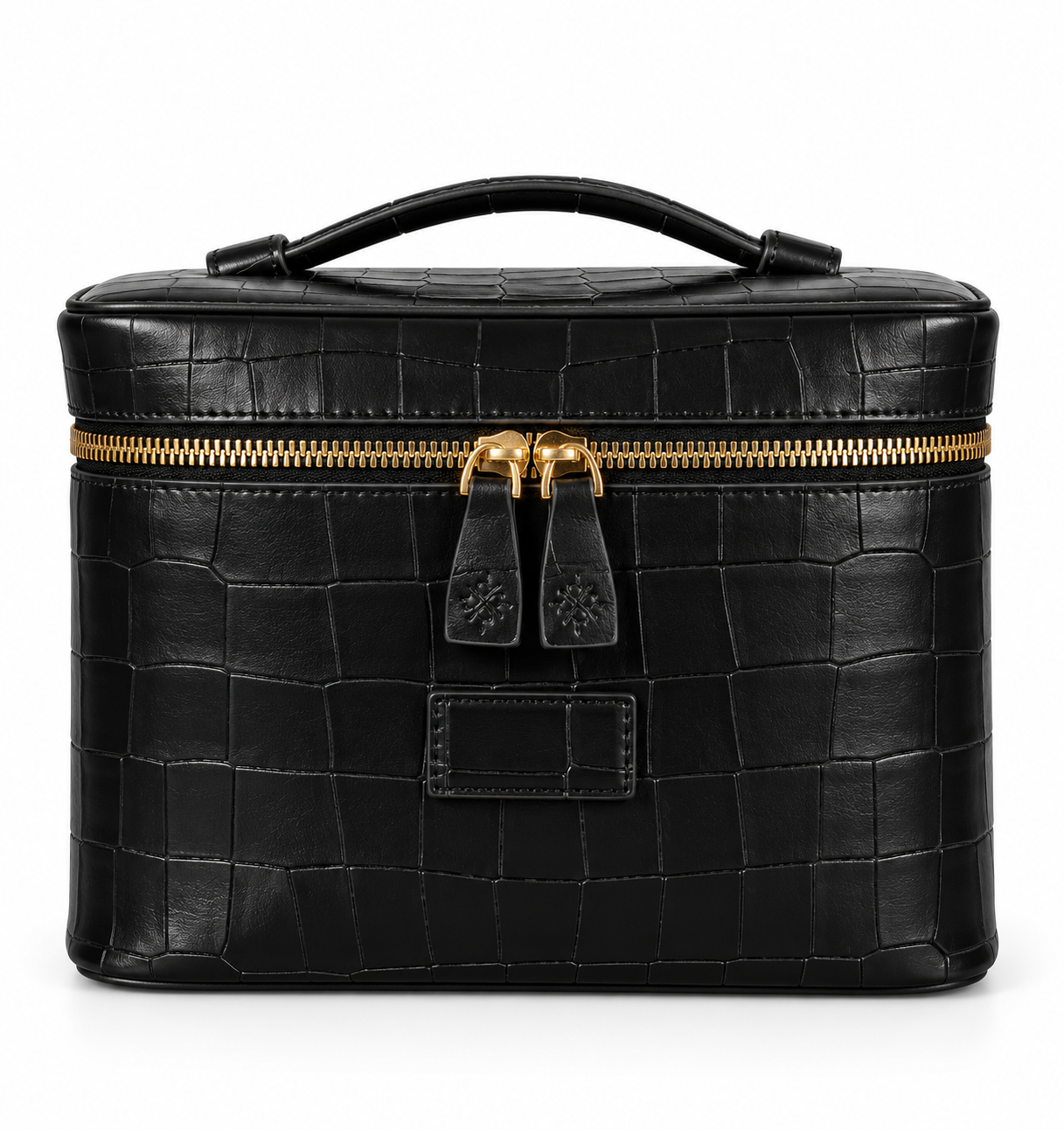 Small Noir Croc Vanity Bag